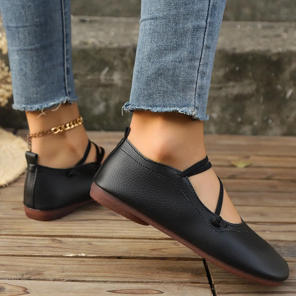 Fashion Square Toe Flats Shoes