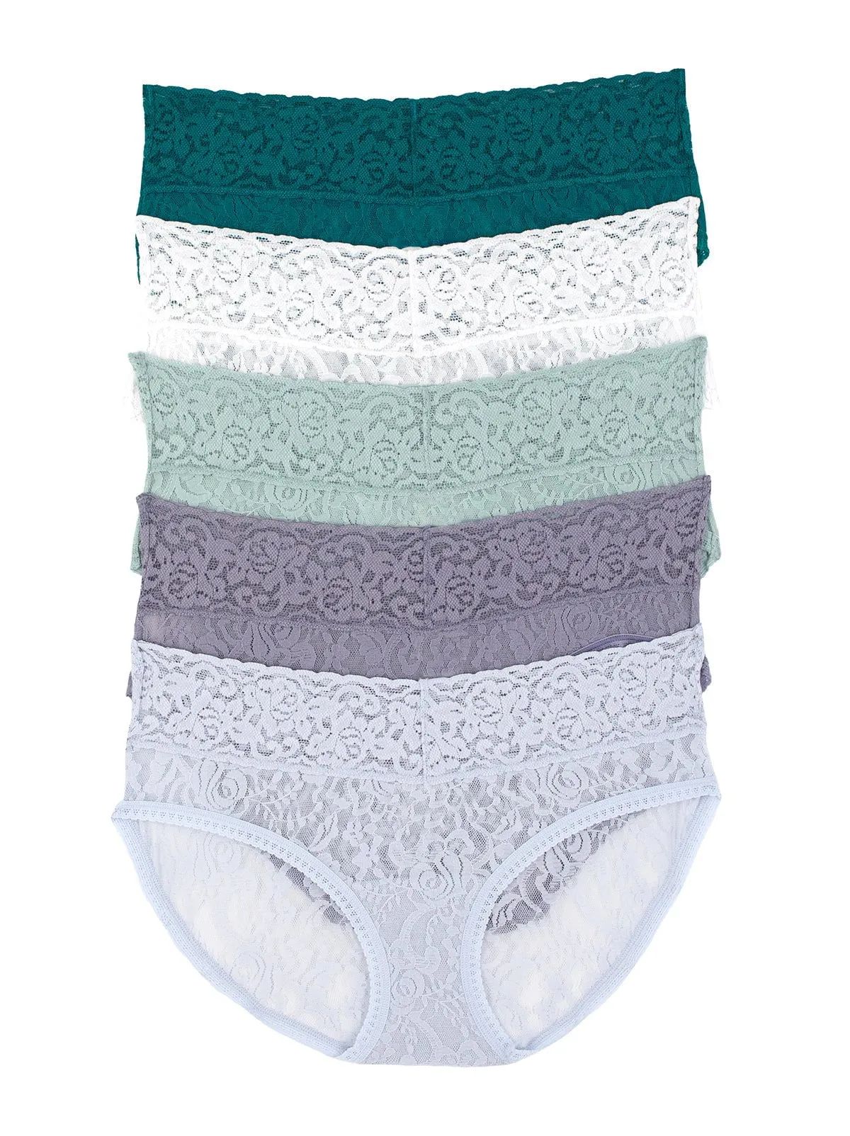 Felina Signature Stretch Lace Low Rise Hipster 5-Pack