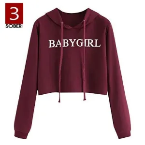 Fleece Cotton Crop Hoodie Women 794
