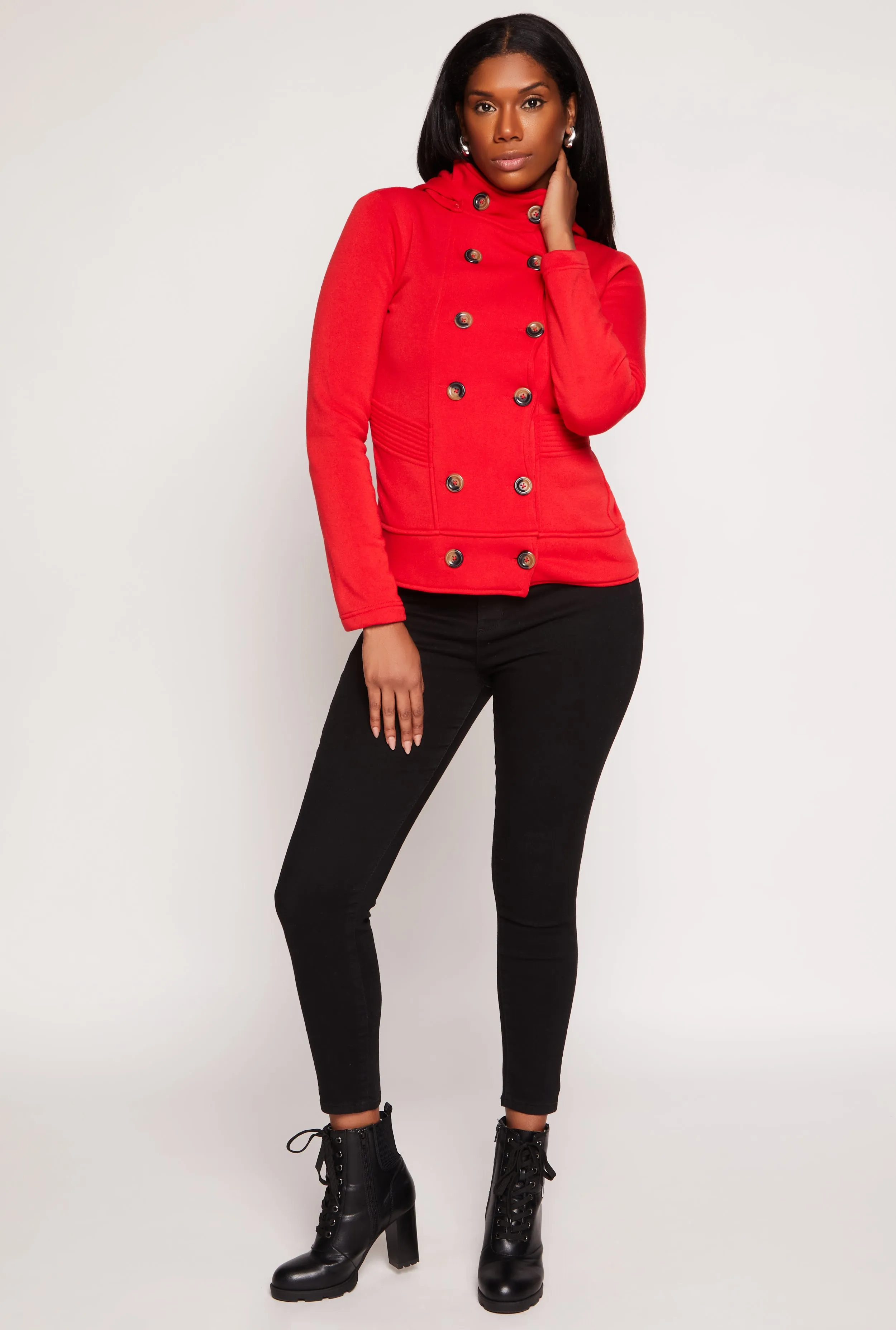 Fleece Double Breasted Peacoat