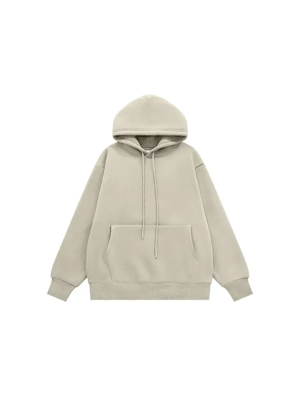 Fleece Hoodie in Beige Grey Color