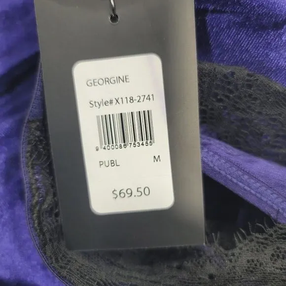 Fredericks of Hollywood Georgine Velvet And Lace Corset Lingerie Purple