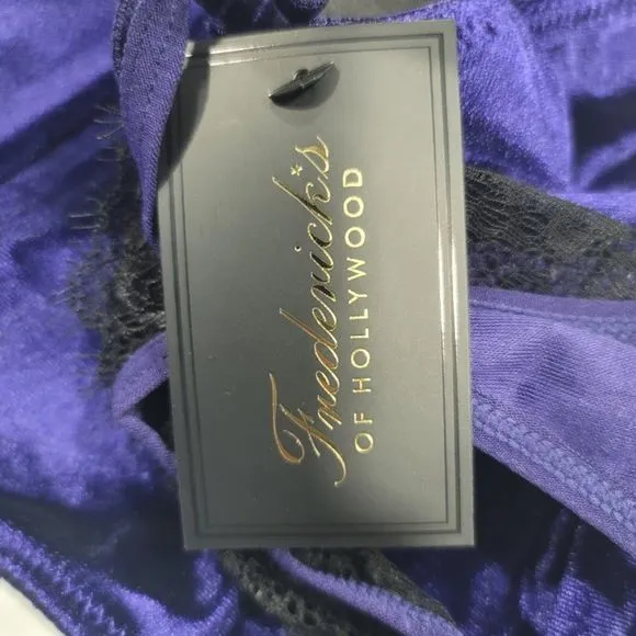 Fredericks of Hollywood Georgine Velvet And Lace Corset Lingerie Purple
