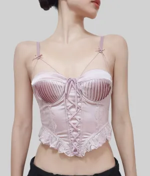 French Court-Style Satin Corset Bra