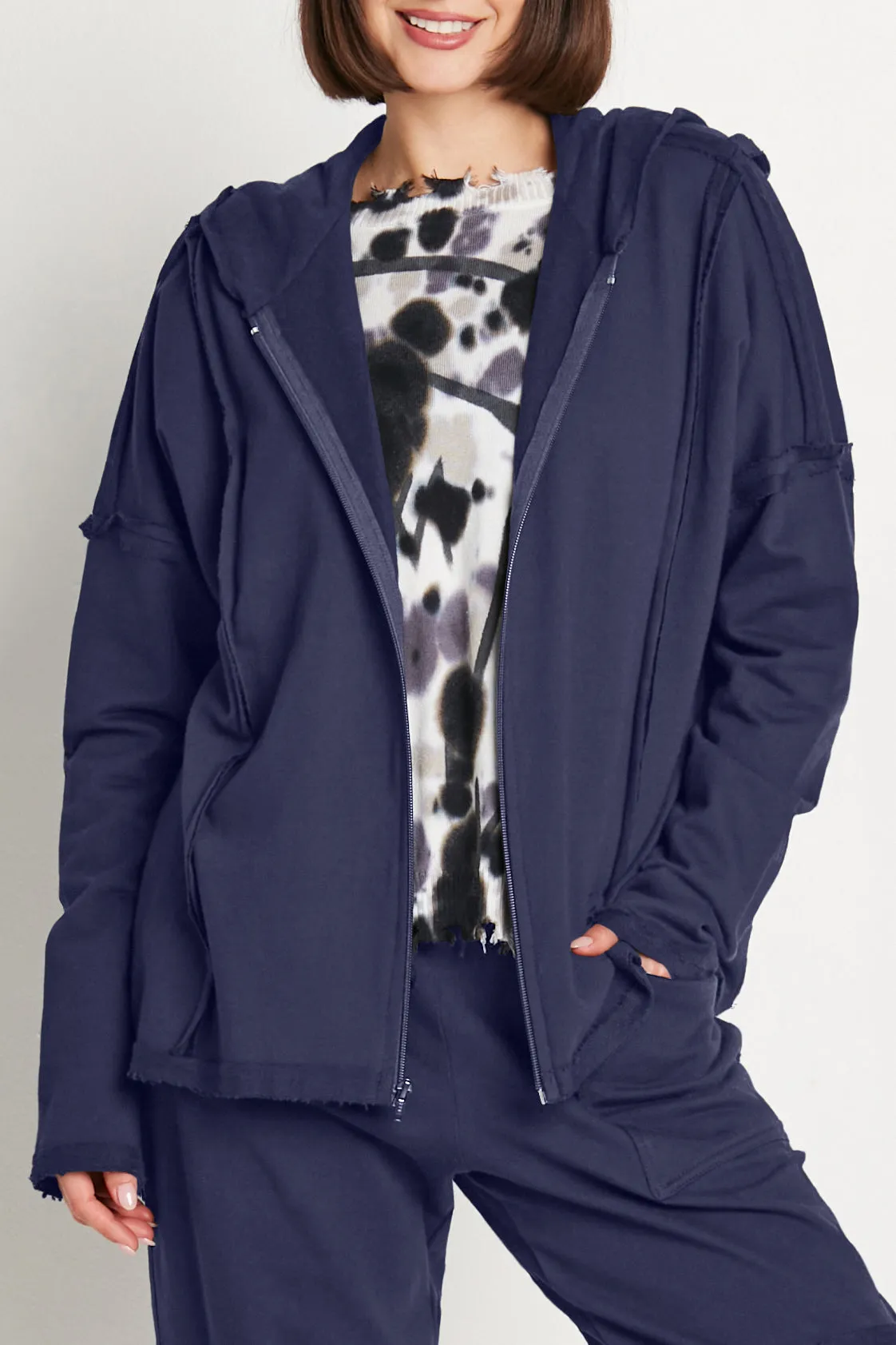 French Terry Seamed Hoodie