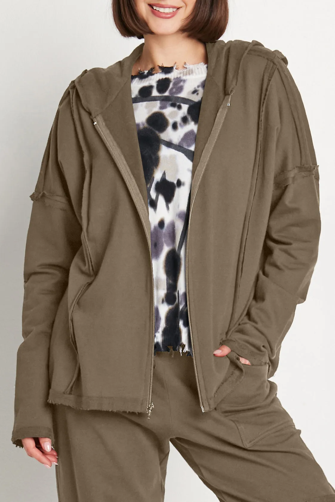 French Terry Seamed Hoodie