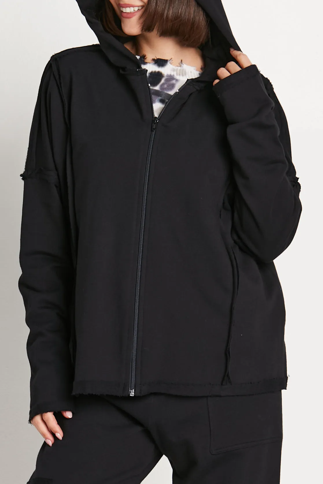 French Terry Seamed Hoodie