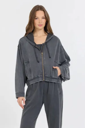 Garment Dyed Zip Up Hoodie
