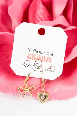 Gemma Heart & Bow Charm 2 Piece Set