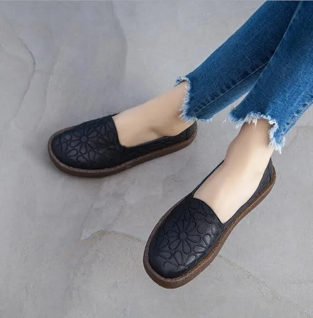 Genuine Leather Loafers Women Casual Shoes