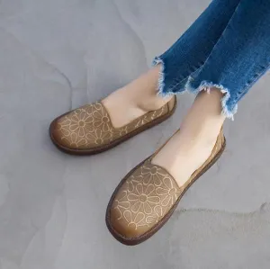 Genuine Leather Loafers Women Casual Shoes