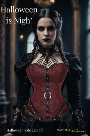 Gothic Corset with Steel Boning, High Support Lace Lingerie, Vintage Inspired Zipper Closure