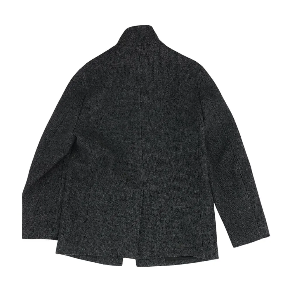 Gray Solid Peacoat Jacket