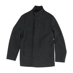 Gray Solid Peacoat Jacket