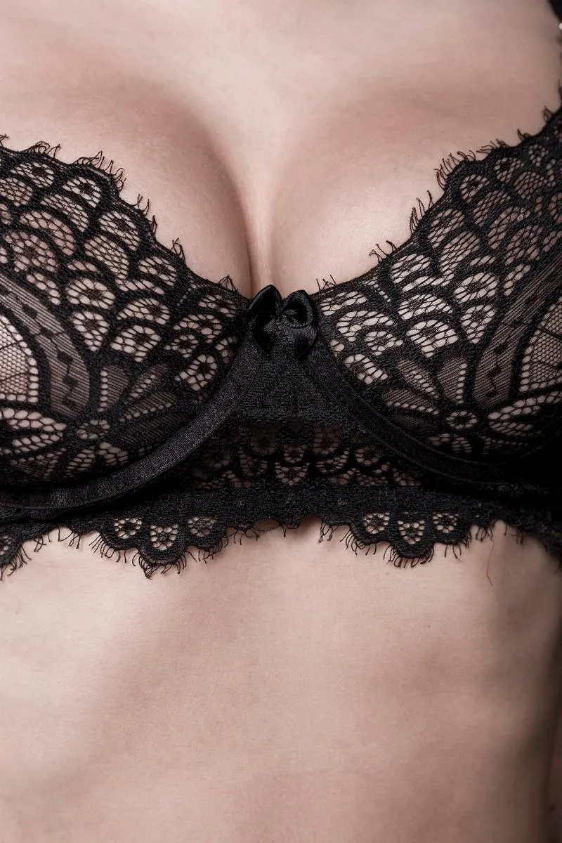 Grey Velvet Lace Set