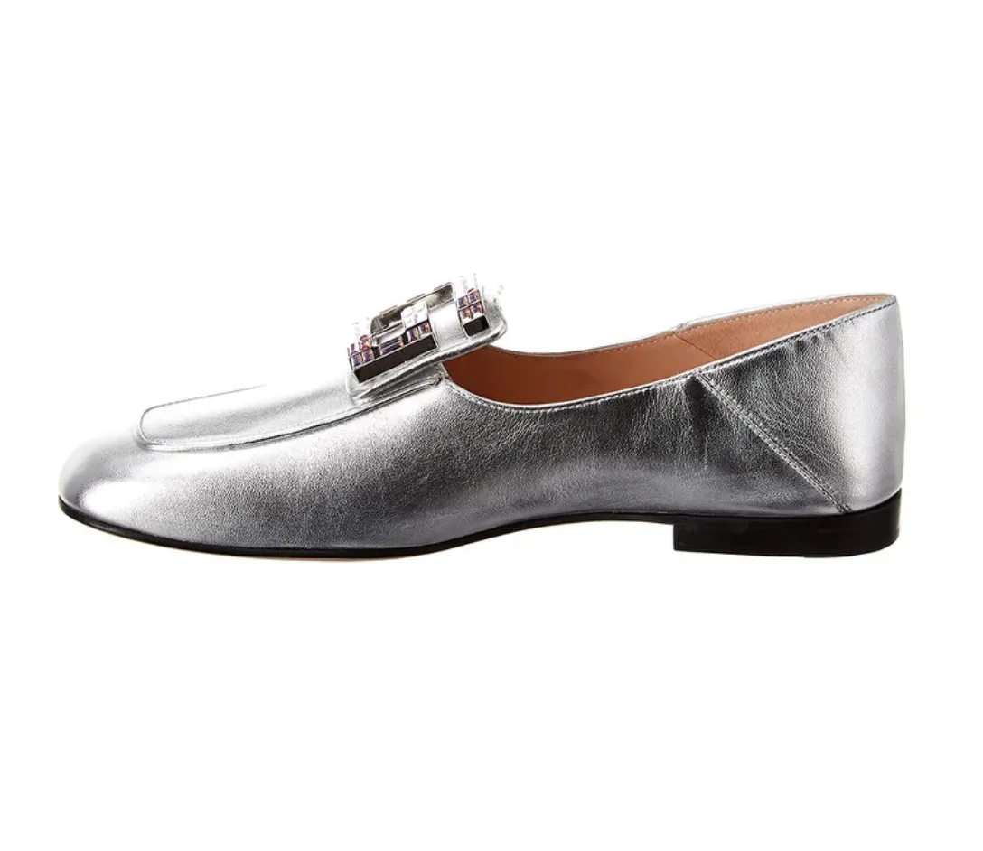 Gucci Collapsable Madelyn Crystal GG Loafers in Silver
