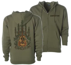 Guitar Zip Hoodie (Olive)