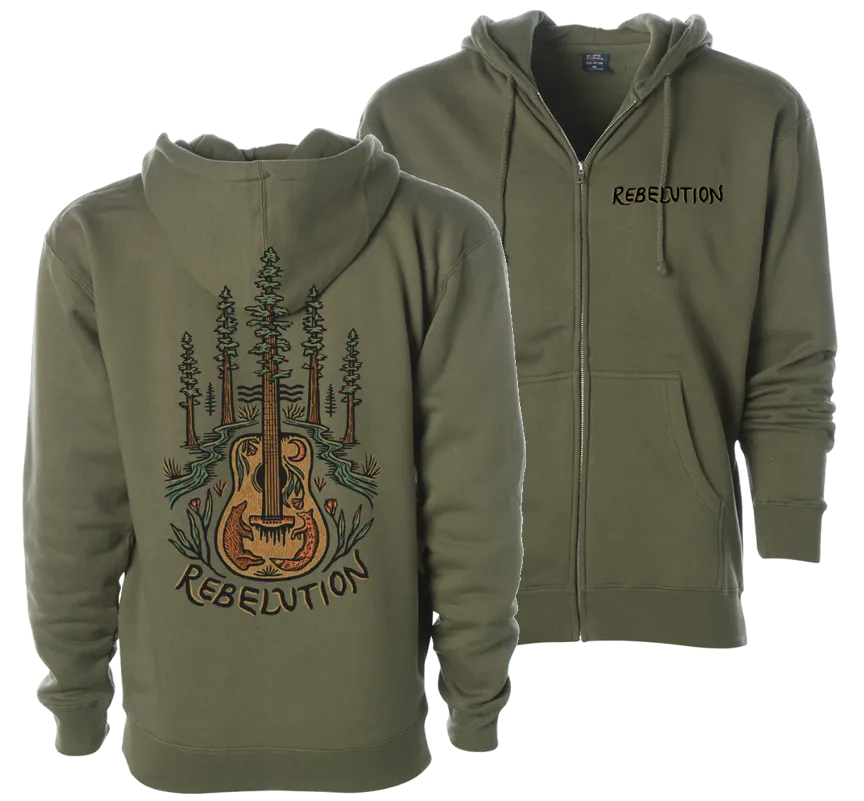 Guitar Zip Hoodie (Olive)