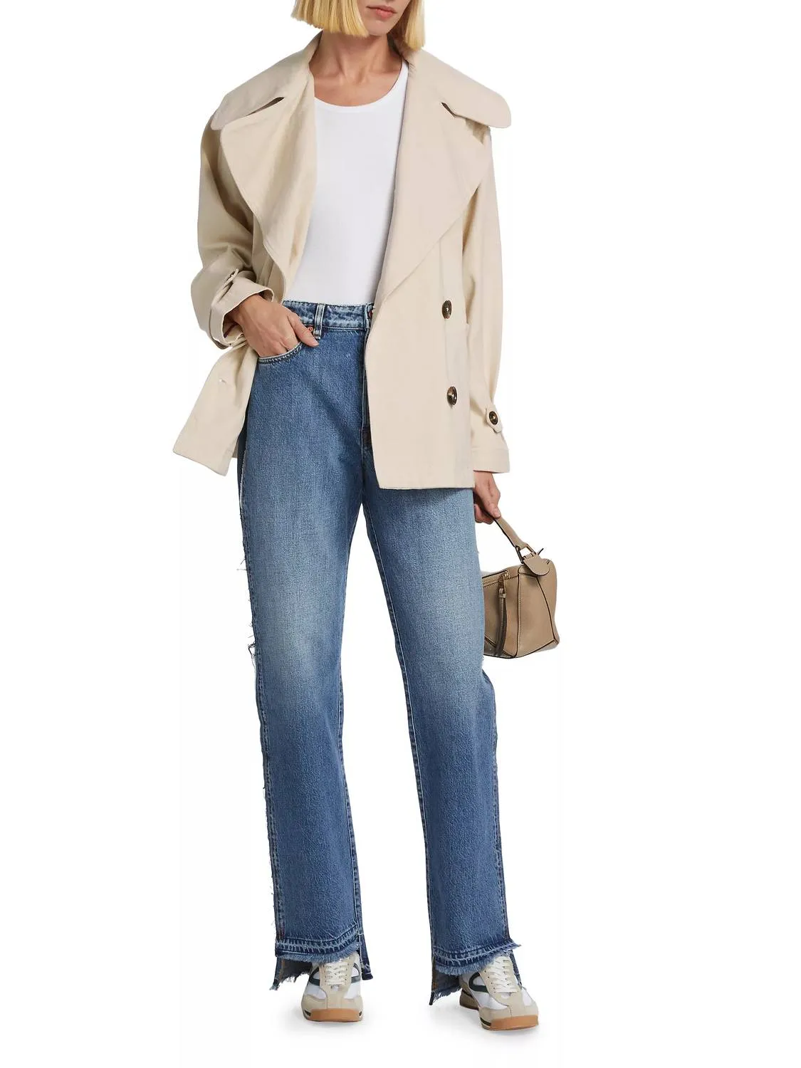 Highlands Double-Breasted Jacket In Ivory