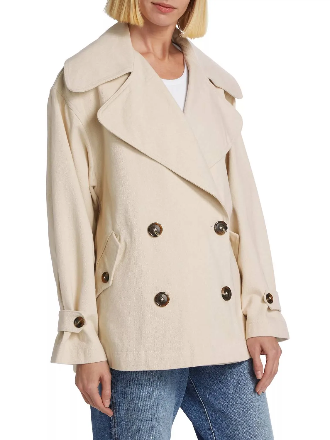 Highlands Double-Breasted Jacket In Ivory