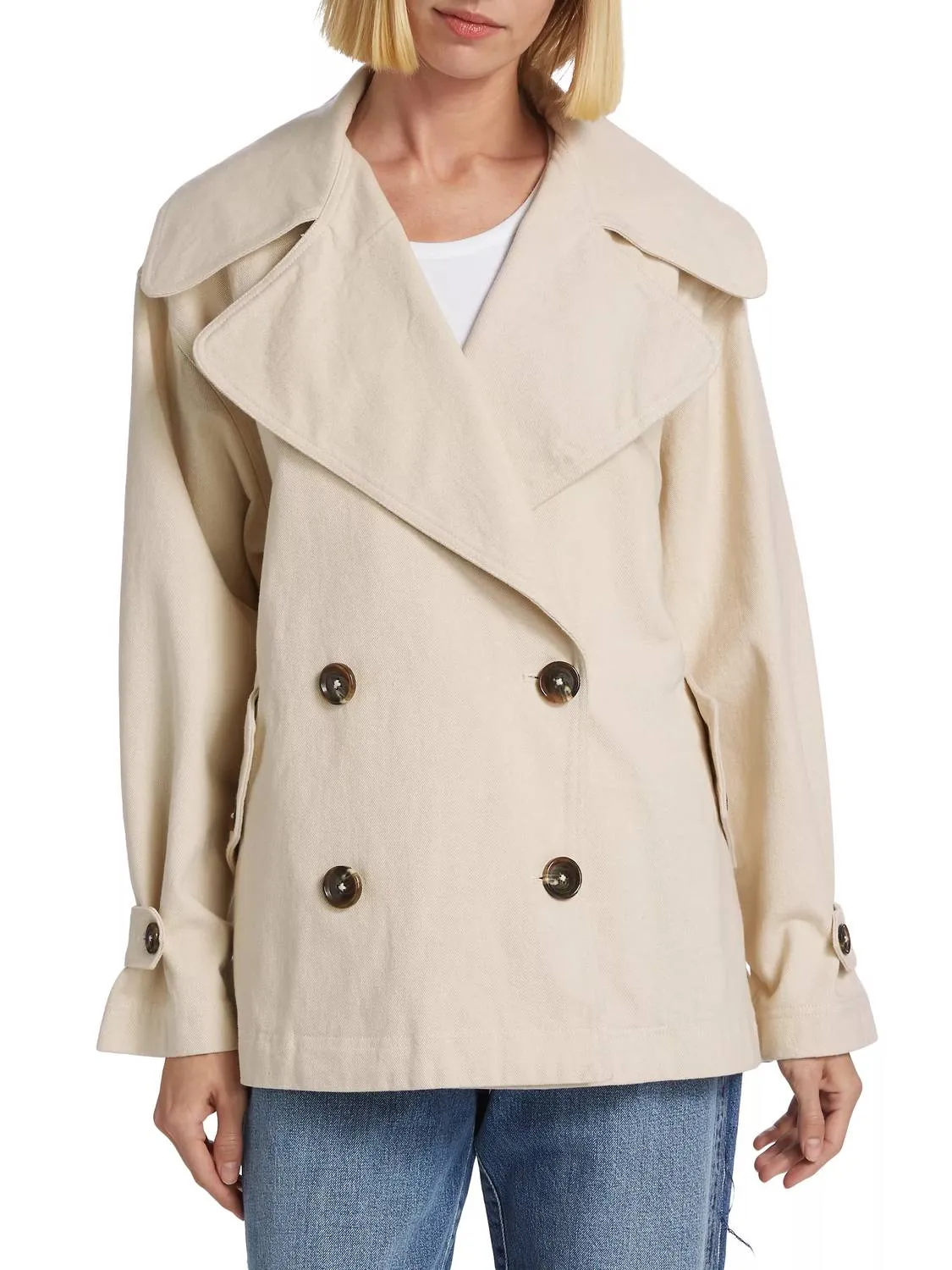 Highlands Double-Breasted Jacket In Ivory