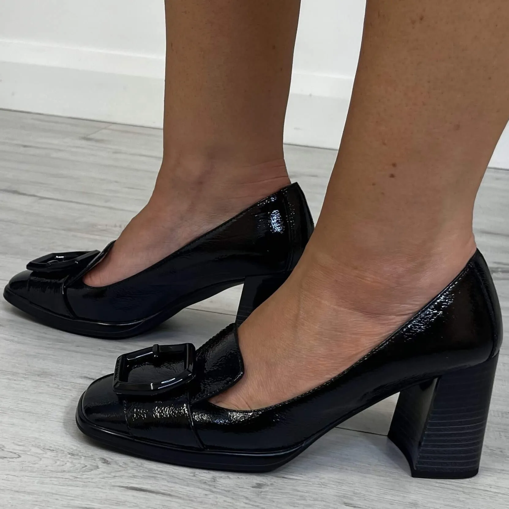 Hispanitas Black Patent Leather High Heeled Shoes