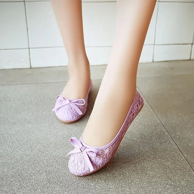 Hollow Lace Flats Women Shoes