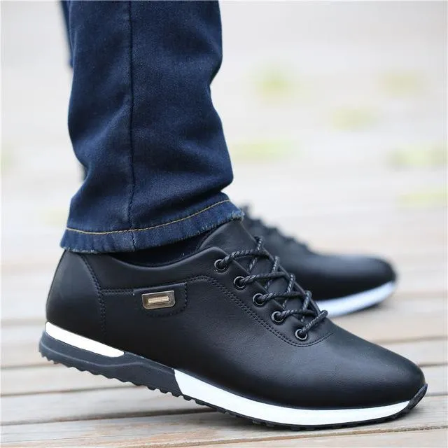 Hot Men's PU Leather Business Loafers Walking Footwear Tenis Feminino Outdoor Breathable Sneakers