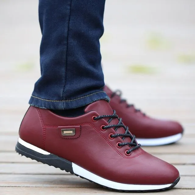 Hot Men's PU Leather Business Loafers Walking Footwear Tenis Feminino Outdoor Breathable Sneakers