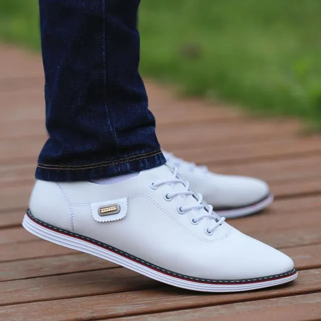 Hot Men's PU Leather Business Loafers Walking Footwear Tenis Feminino Outdoor Breathable Sneakers