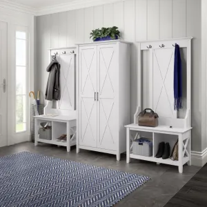 Huckins Hall Tree 32'' Wide with Bench and Shoe Storage Laurel Foundry Modern Farmhouse® Color: Pure White