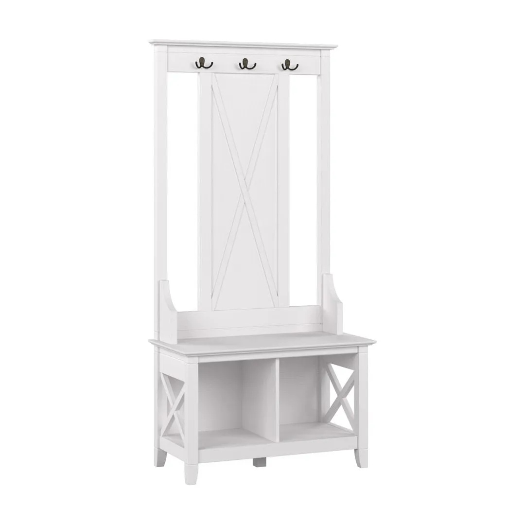Huckins Hall Tree 32'' Wide with Bench and Shoe Storage Laurel Foundry Modern Farmhouse® Color: Pure White