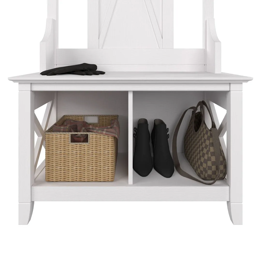 Huckins Hall Tree 32'' Wide with Bench and Shoe Storage Laurel Foundry Modern Farmhouse® Color: Pure White