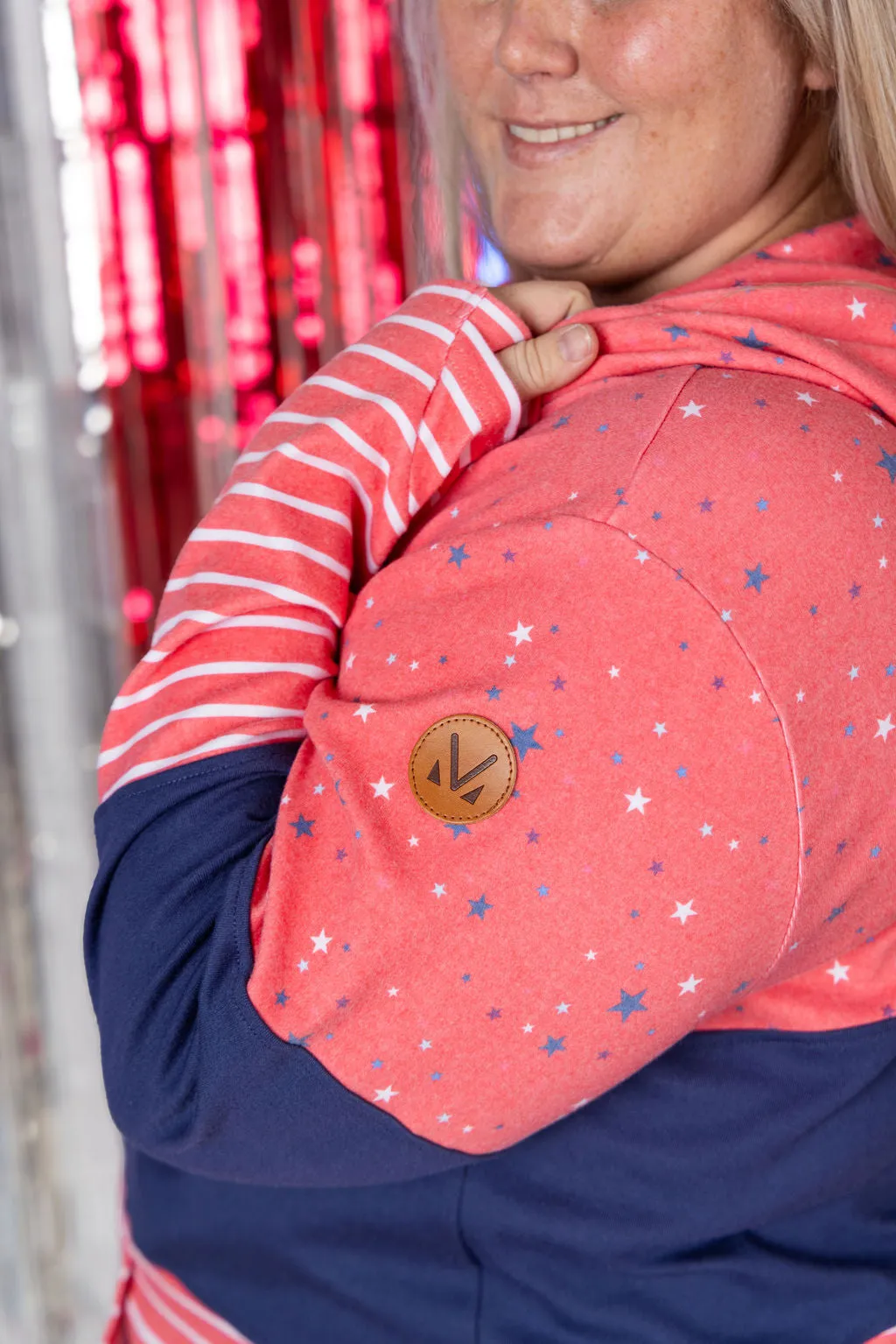 IN PRODUCTION Colorblock Fullzip - Liberty Stars, Navy, and Stripes Trio