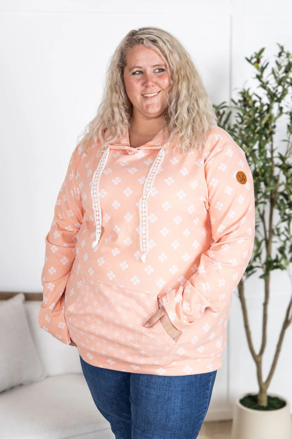 IN PRODUCTION Hailey Pullover Hoodie - Coral Floral