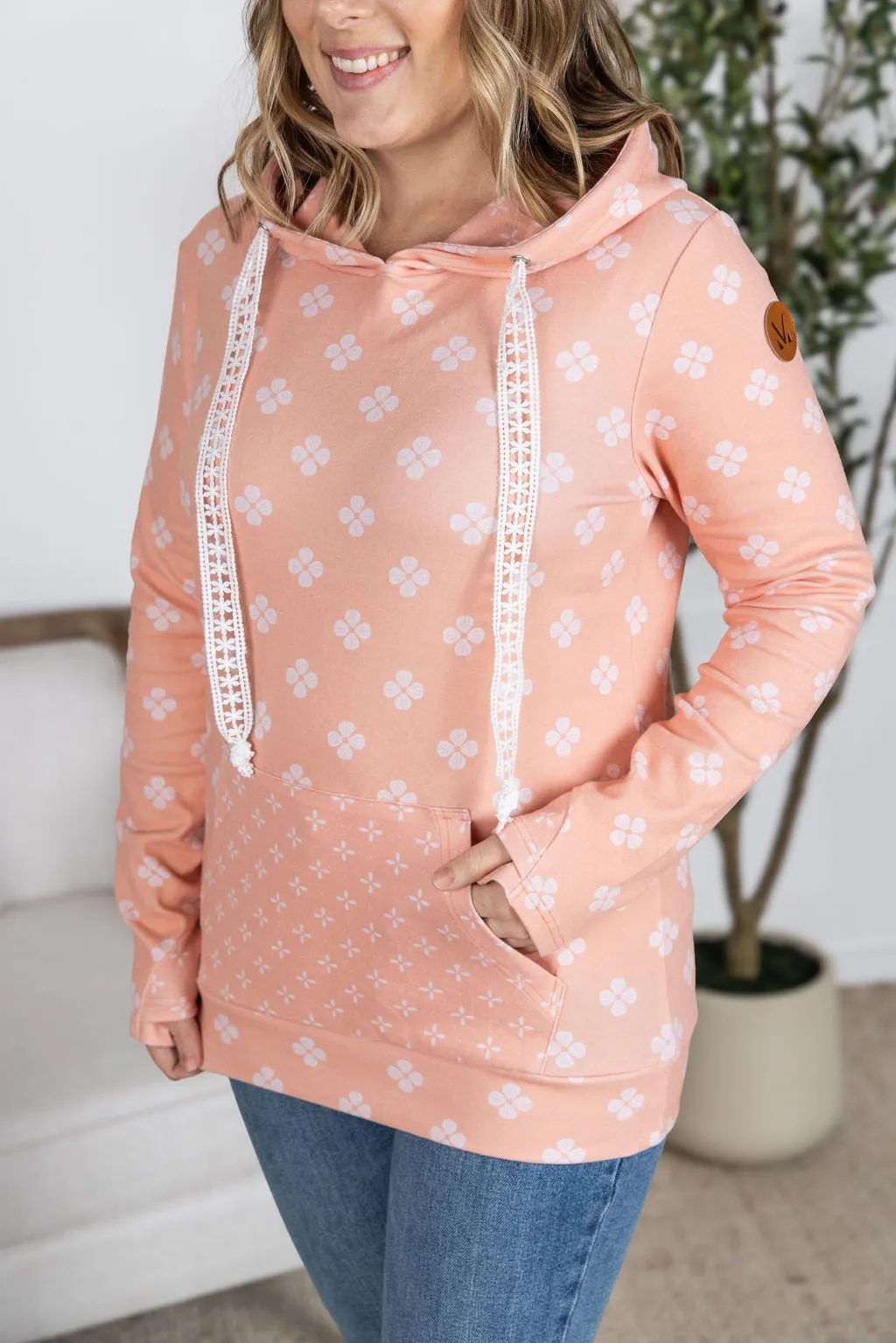 IN PRODUCTION Hailey Pullover Hoodie - Coral Floral