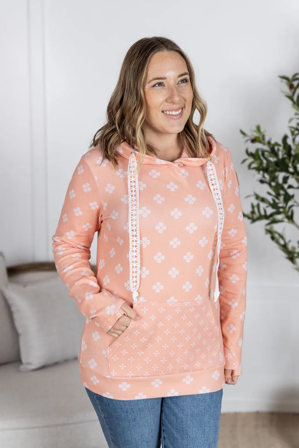 IN PRODUCTION Hailey Pullover Hoodie - Coral Floral