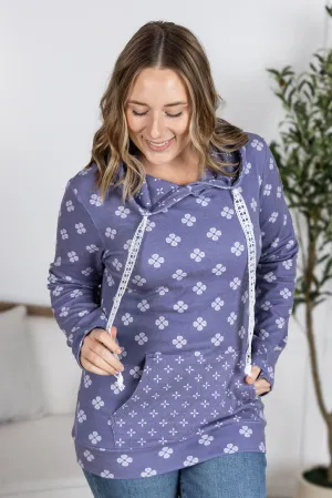IN PRODUCTION Hailey Pullover Hoodie - Slate Purple Floral