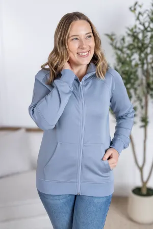 IN PRODUCTION Scuba FullZip Hoodie - Dusty Blue