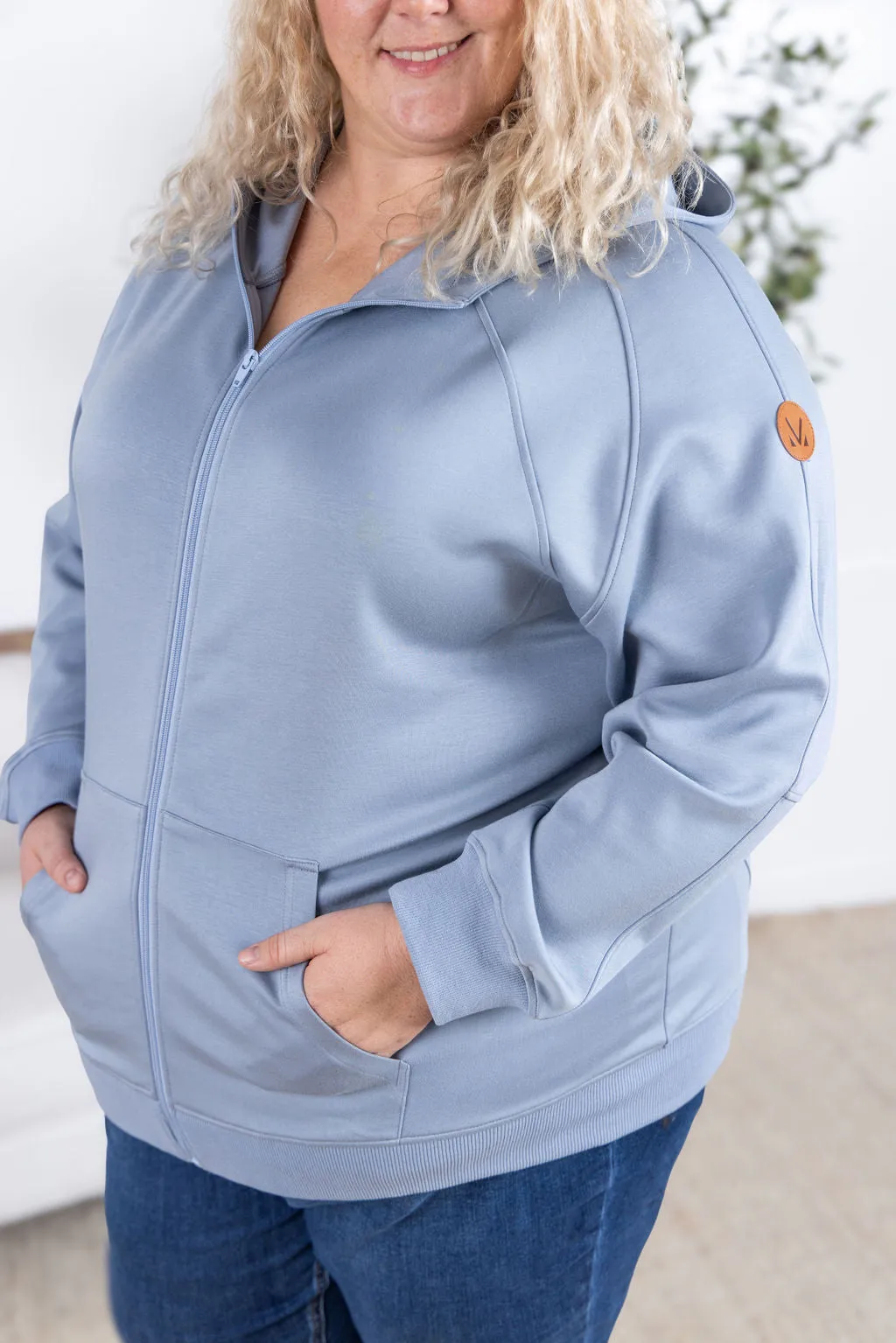 IN PRODUCTION Scuba FullZip Hoodie - Dusty Blue