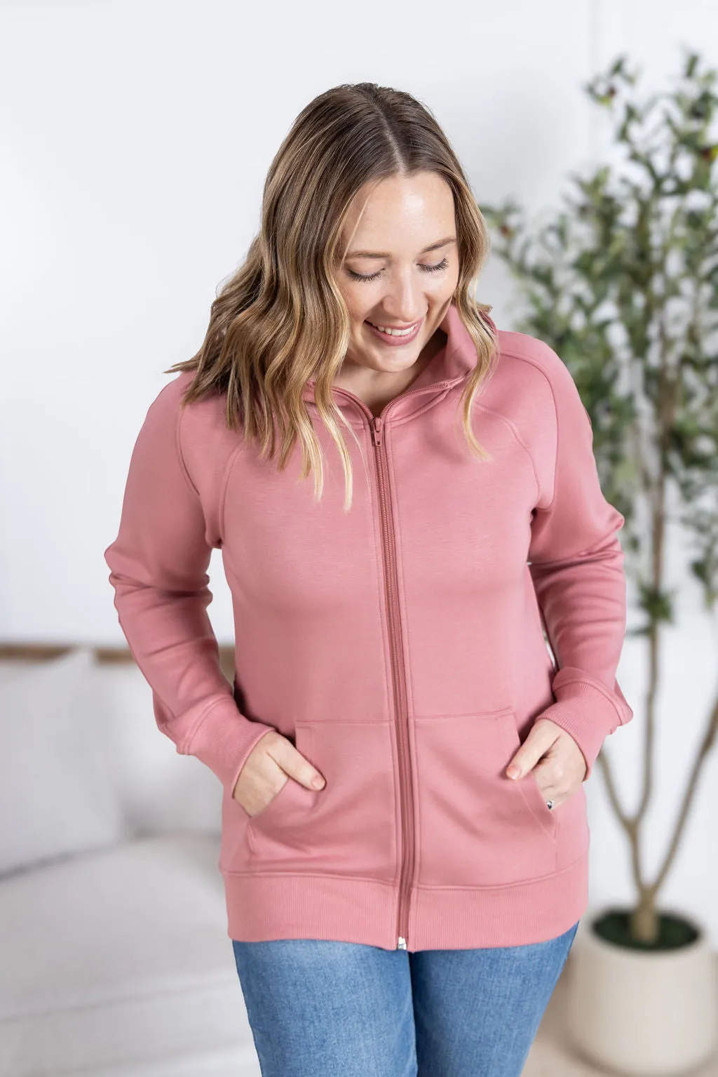IN PRODUCTION Scuba FullZip Hoodie - Rose