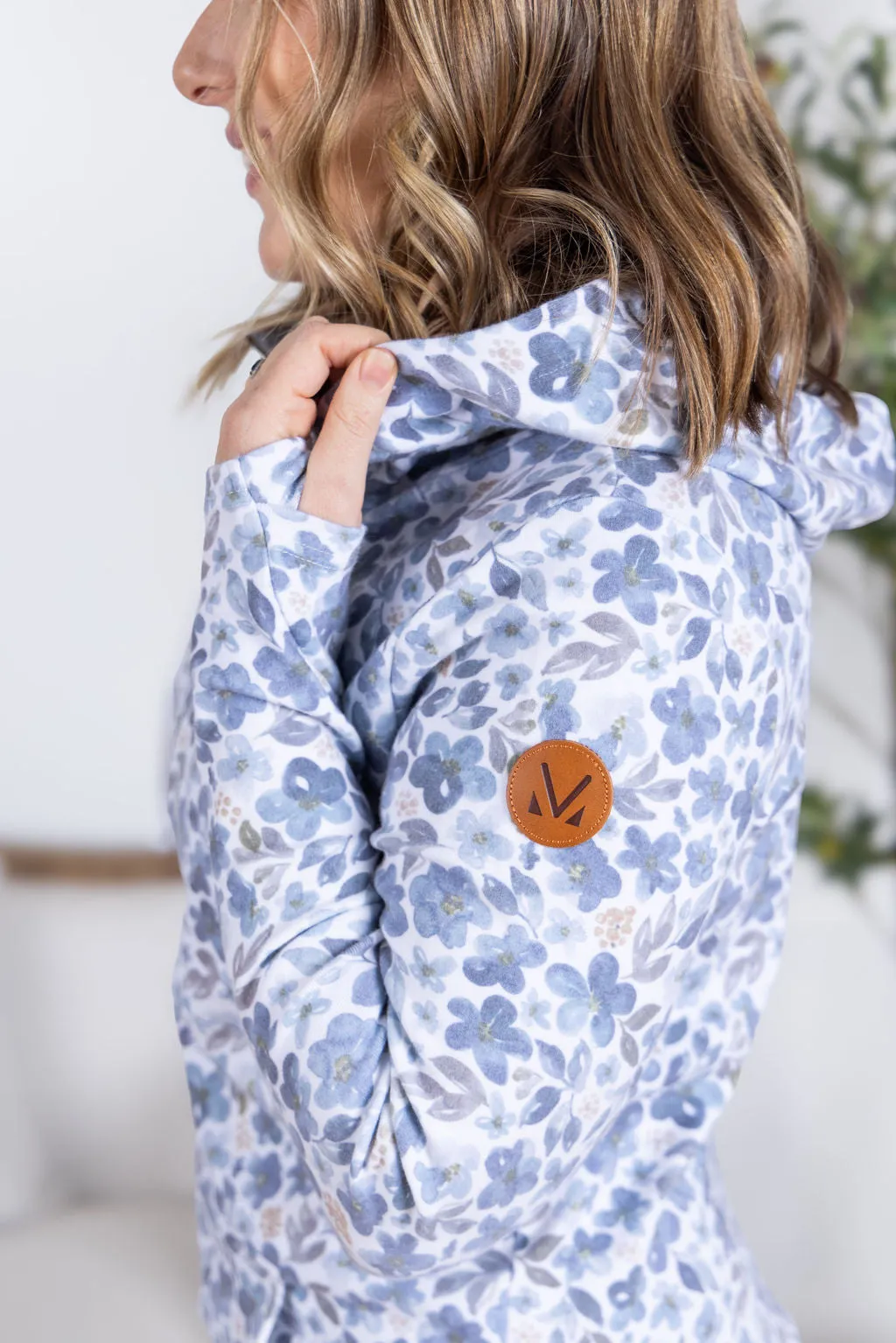 IN STOCK HalfZip Hoodie - Blue Floral