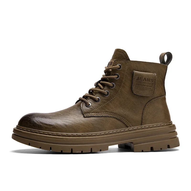 INSTOCK- Men's mid-cut retro trendy men's thick bottom motorcycle