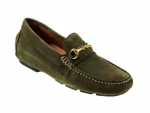 ISOLA Mens Green Khaki Suede Driving Shoe