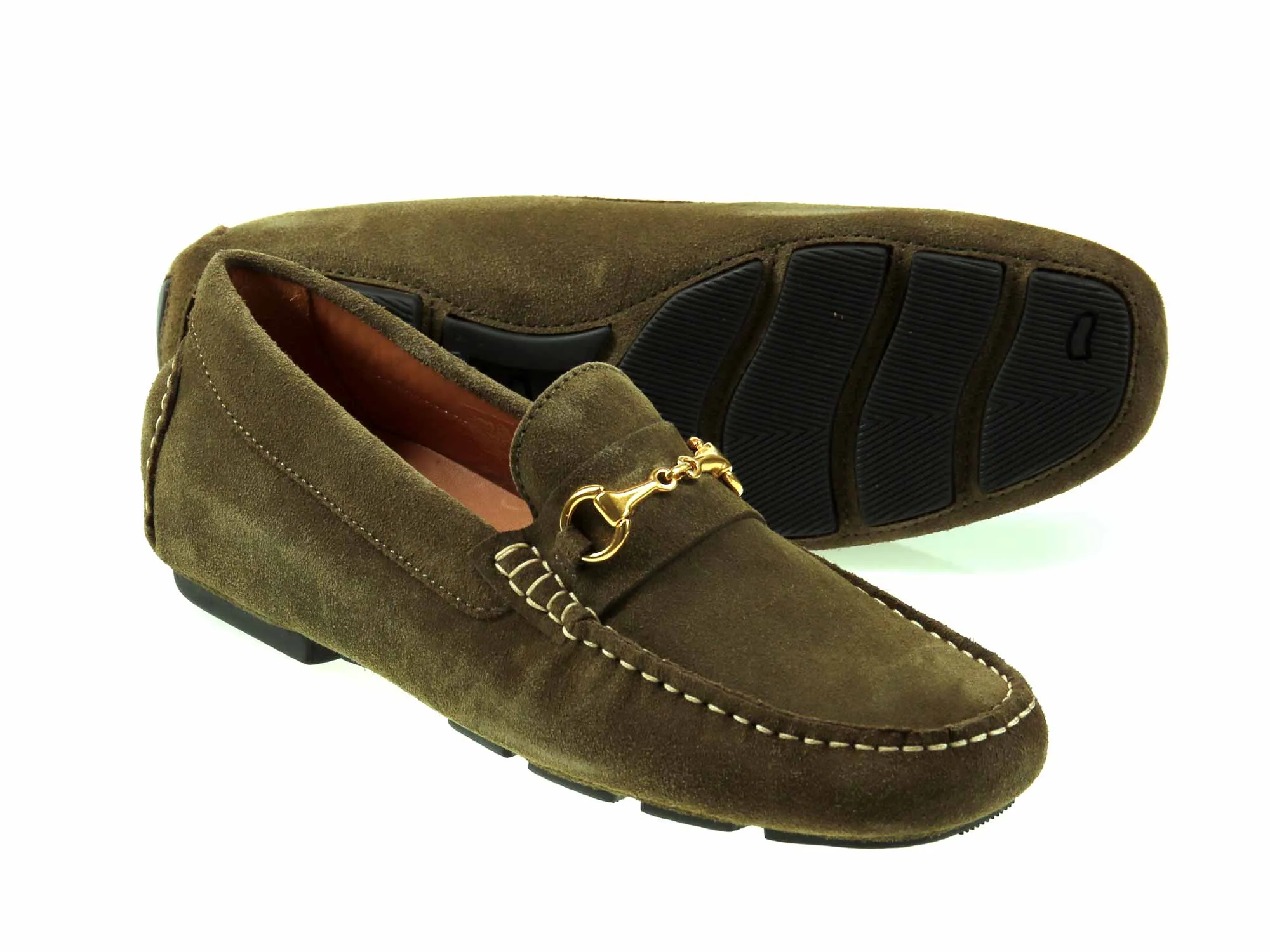 ISOLA Mens Green Khaki Suede Driving Shoe
