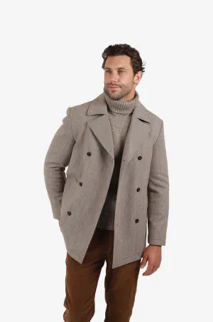 JAMES HARPER MINI CHECK PADDED DOUBLE BREASTED PEACOAT JHJ131