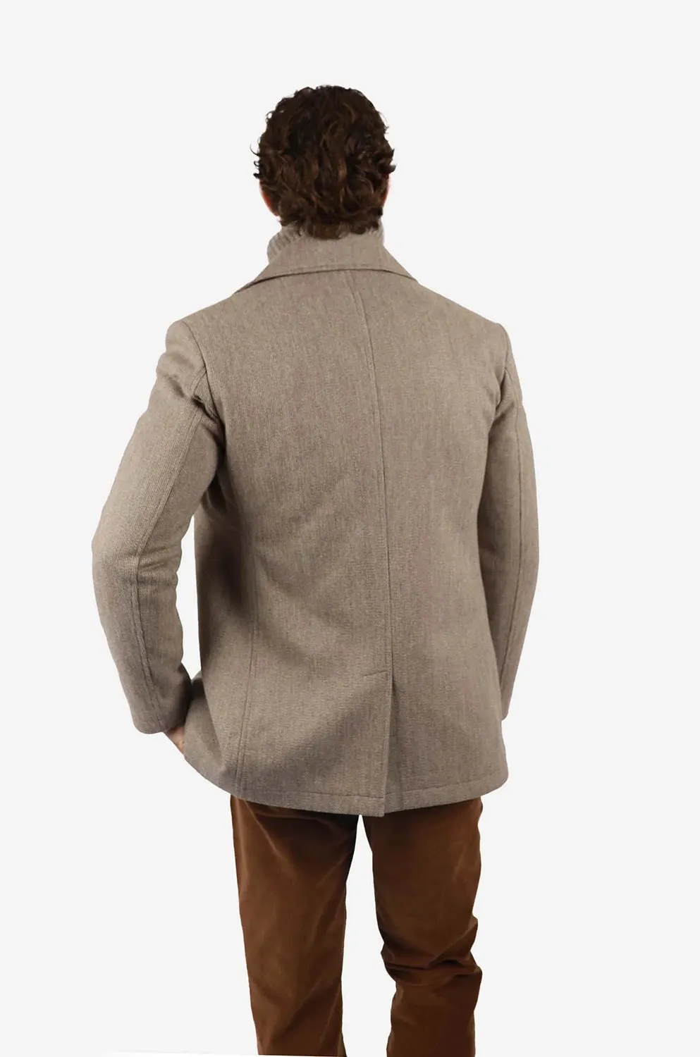JAMES HARPER MINI CHECK PADDED DOUBLE BREASTED PEACOAT JHJ131