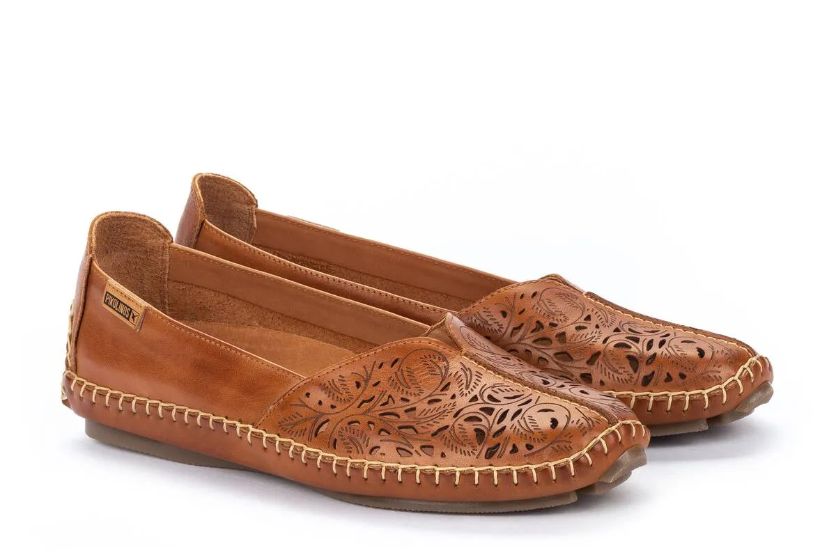'Jerez' women's perforated ballerina - brandy brown