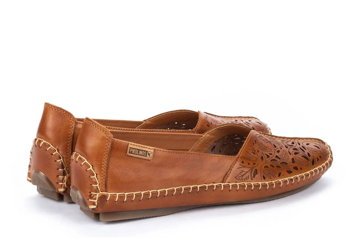 'Jerez' women's perforated ballerina - brandy brown
