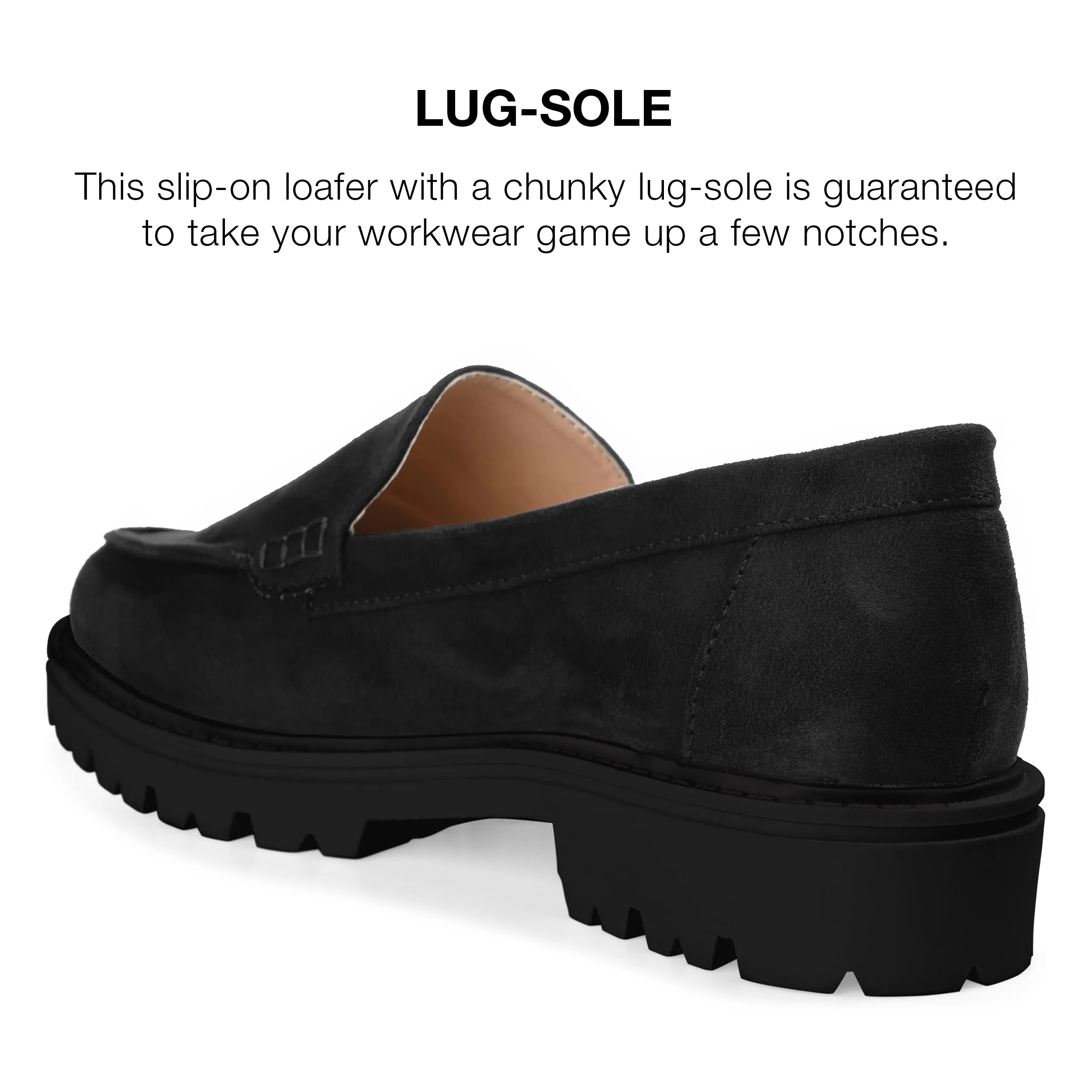 Journee Collection Womens Erika Faux Suede Loafers Black 8.5 Narrow (AA,N)